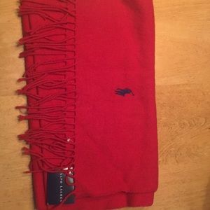 NWT Wool Ralph Lauren Red Scarf